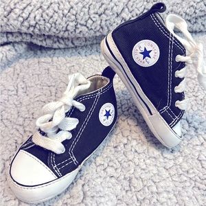 Converse soft crib shoes black size 3